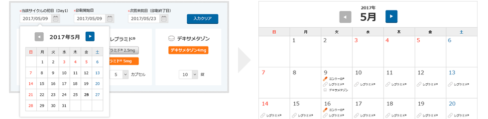 ニンラーロ_服薬カレンダの使い方①